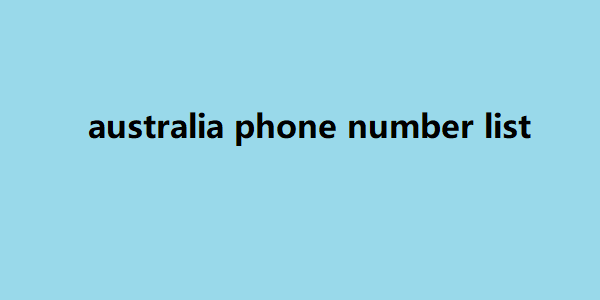 australia phone number list