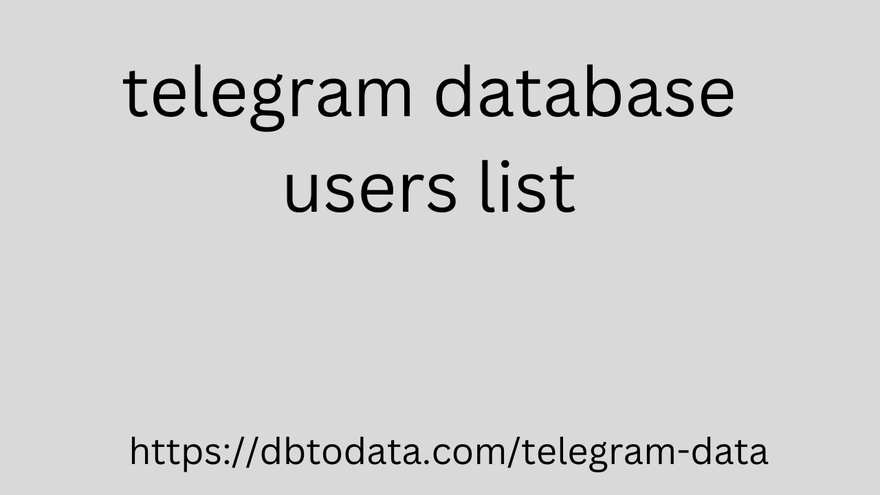 telegram database users list